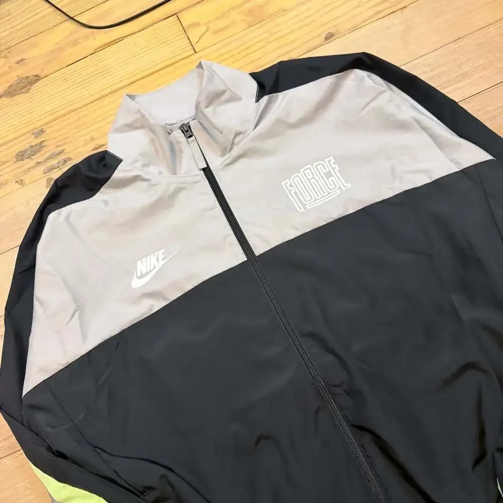 Nike Force Starting 5 Basketball Jacket Black Gray Volt Size S